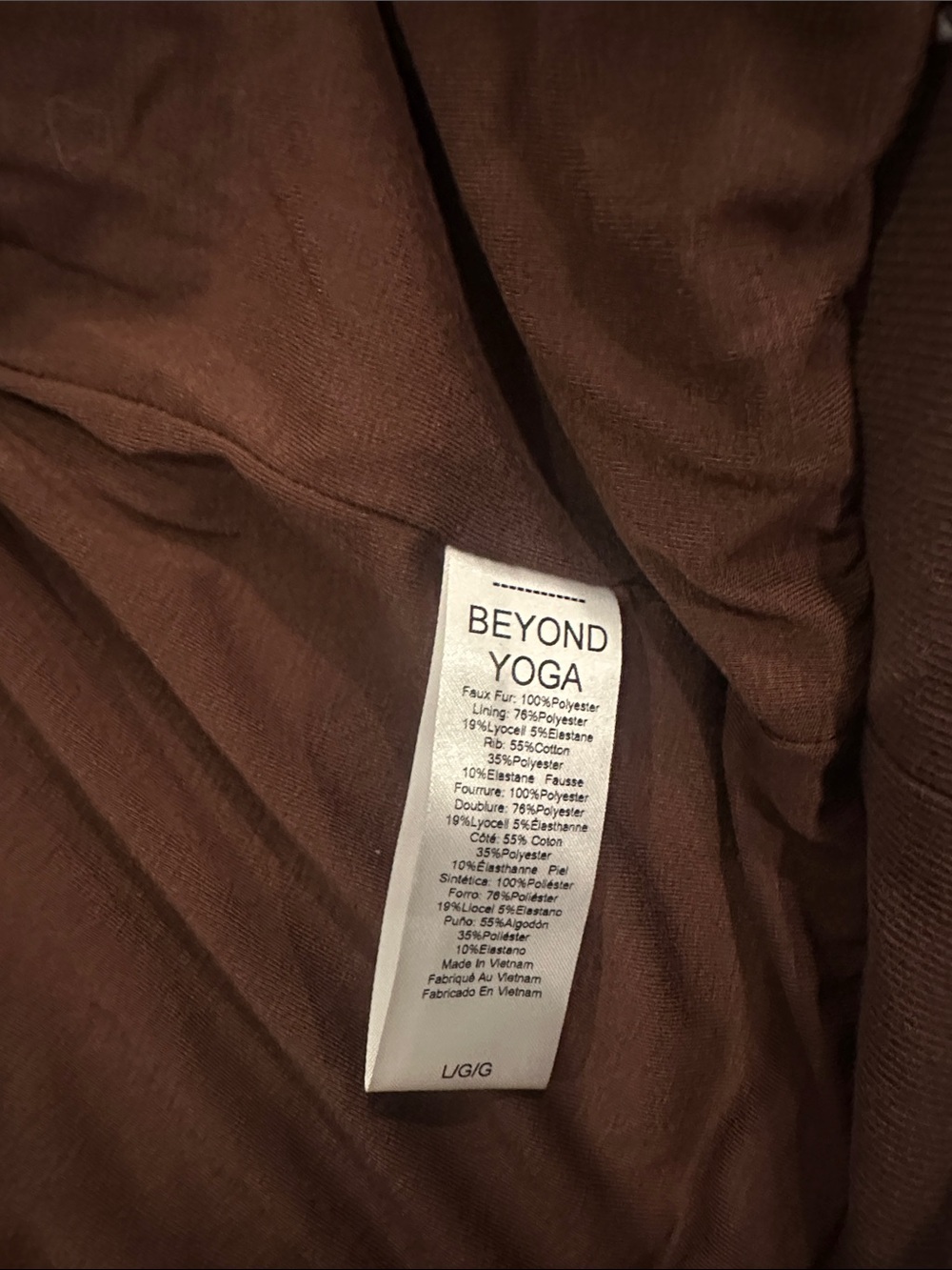 Beyond Yoga Chocolate Brown Sherpa Zip Hoodie - Picture 3 of 7